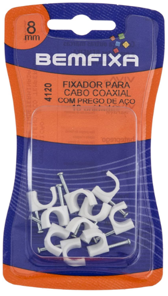 Cartela Fixa Cabo 08mm Branco - Thony Ferragem