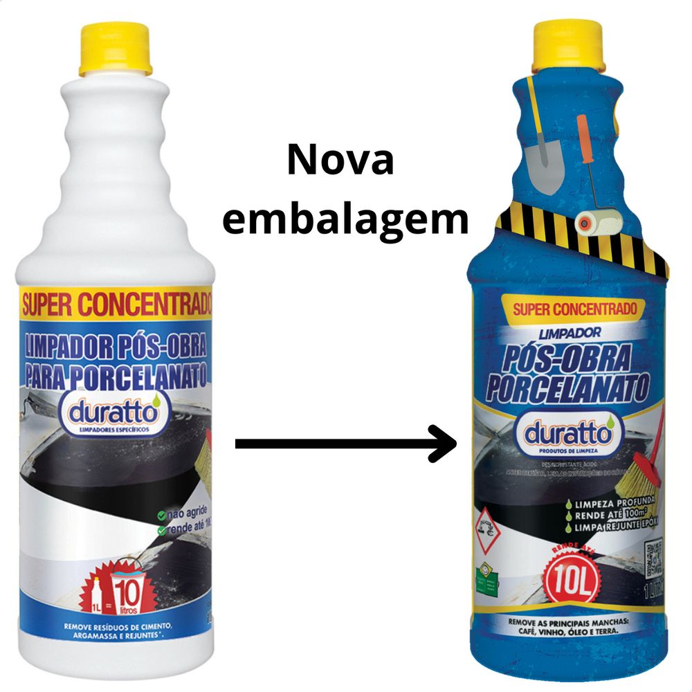 Limpador Pós Obra Porcelanato Duratto 1 Litro - Thony Ferragem