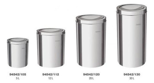 Lixeira Inox 5 Litros Swing Tampa Basculante Tramontina - Thony Ferragem