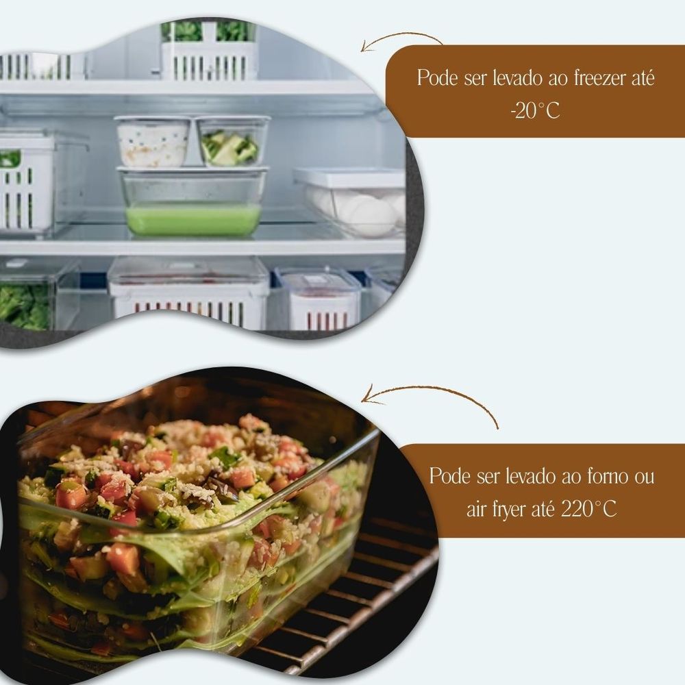 Pote de Vidro Hermético Fresh Lock 1200ml – Branco | OU - Thony Ferragem