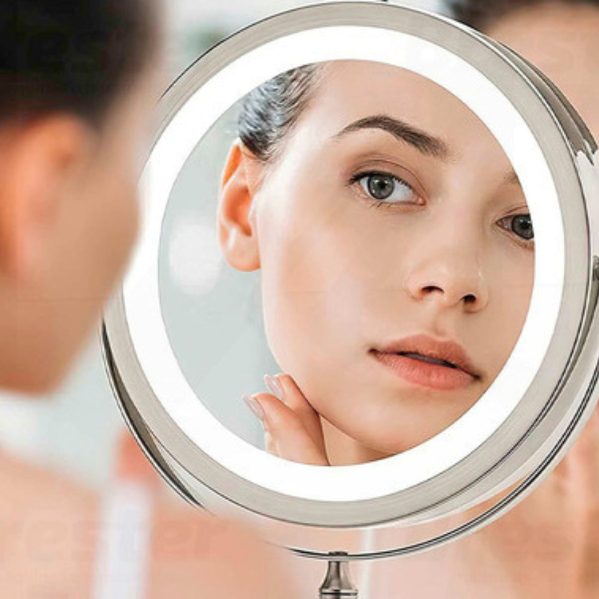 Espelho Aumento Dupla Face C/ Iluminacao Mor - Thony Ferragem