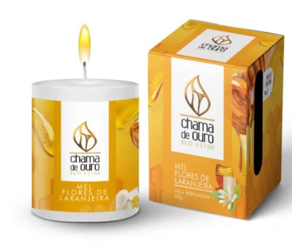 VELA PERFUMADA PREMIUM 60G MEL/ FLOR DE LARANGEIRA