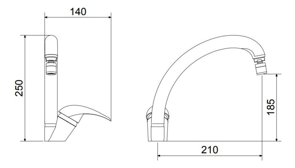 Misturador Mono De Cozinha Balcão 7001 C55 Meber - Thony Ferragem