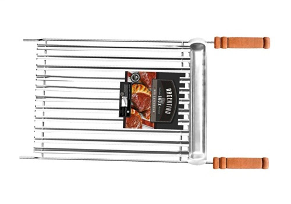 Grelha Inox Parrilla Argentina C/ Calha 40x50cm Grilazer - Thony Ferragem