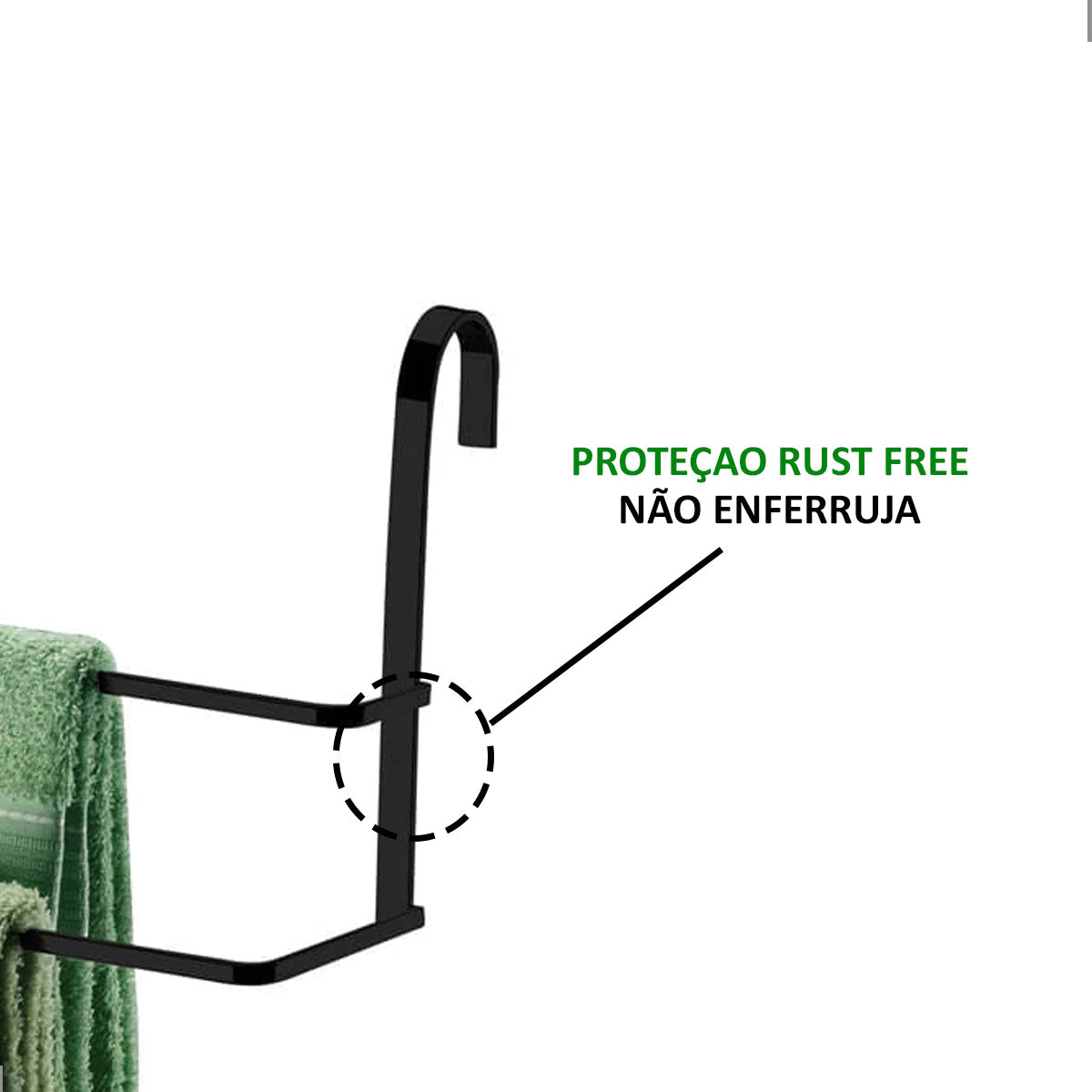 Toalheiro Box Duplo 45cm Preto Fosco Future - Thony Ferragem