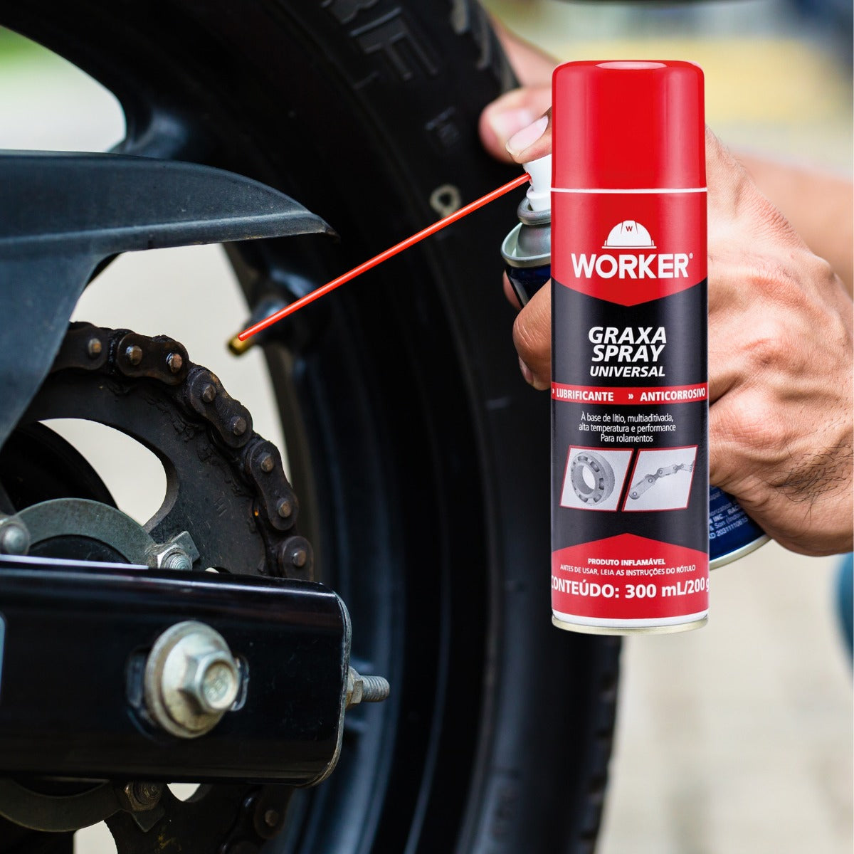 Lubrificante Graxa Spray Lítio 300ml Worker - Thony Ferragem