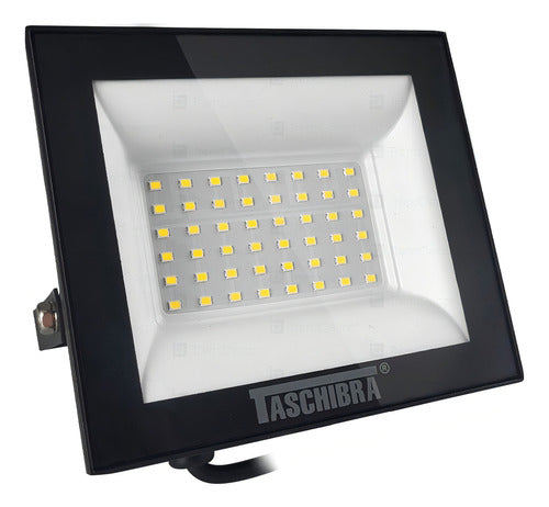 REFLETOR LED SLIM 50W 3000K BIVOLT PRETO
