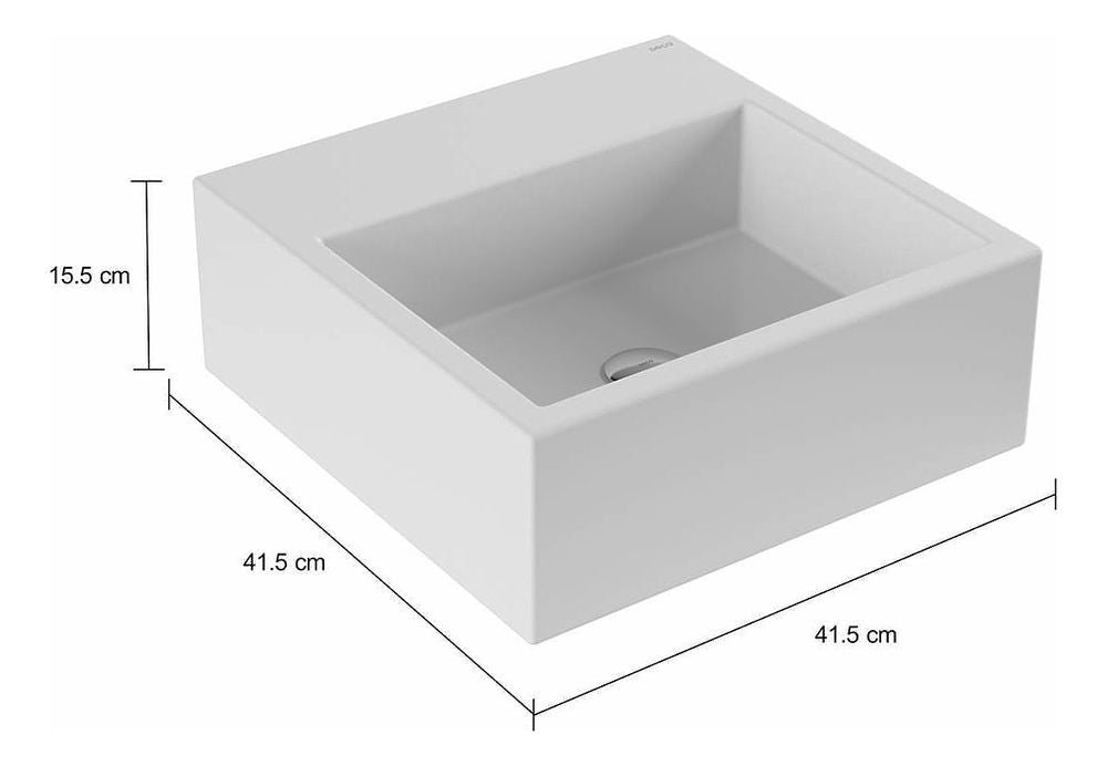 Cuba Sobrepor Quadrada 410mm Branco Gelo Deca - Thony Ferragem