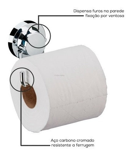 Suporte Papel Higienico C/ Ventosa Future - Thony Ferragem