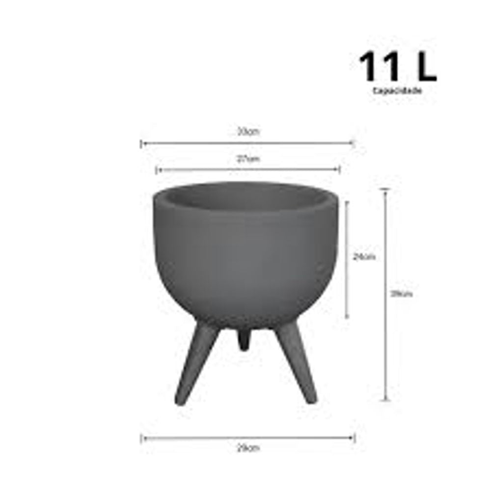 VASO DECORE REDONDO 33 GRAFITE JAPI - Thony Ferragem