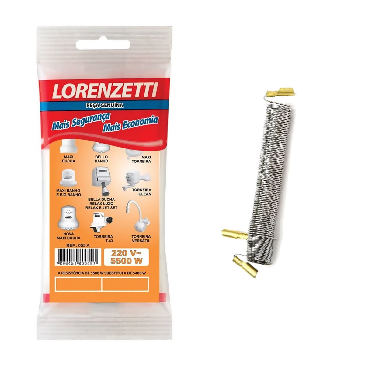 Resistencia Torneira Versatil 5500w 220v Lorenzetti - Thony Ferragem