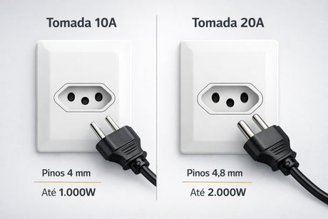 Tomadas 10A e 20A: Entenda a Diferença e Por Que Adaptações São Perigosas