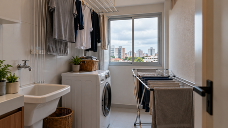Varal para apartamento: de teto, de parede ou de chão? Qual cabe no seu espaço