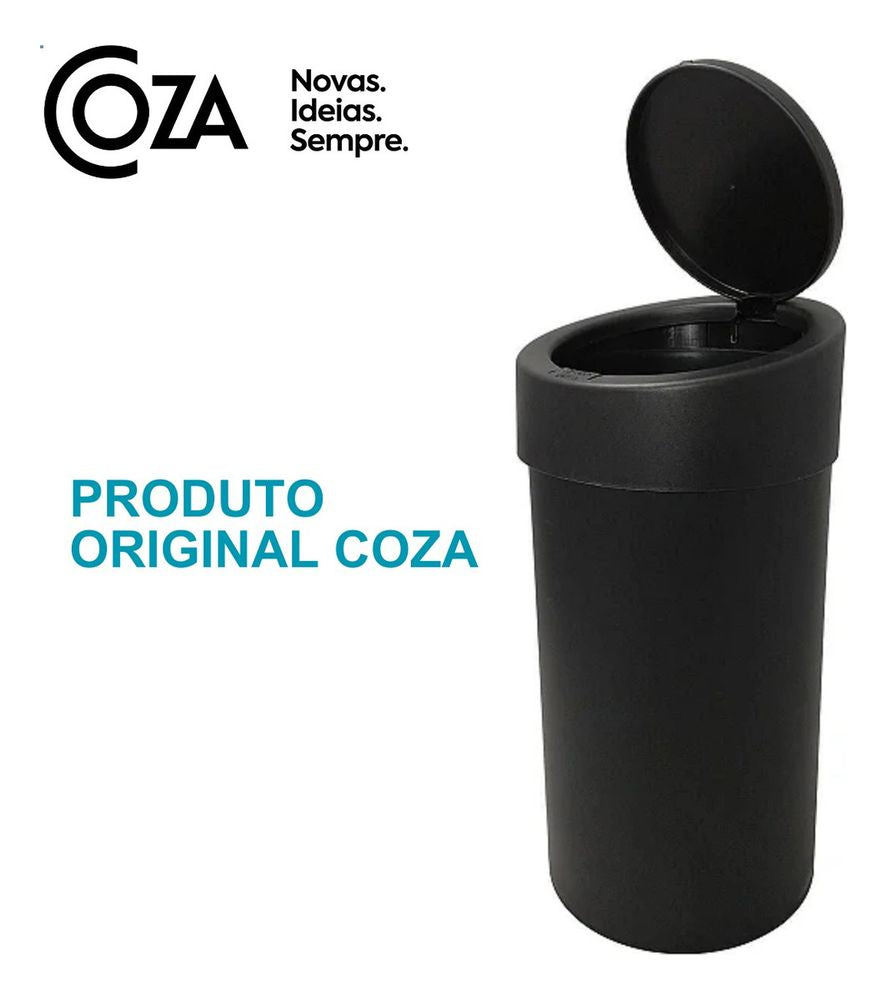 Lixeira Press 9L Click Preta Coza - Thony Ferragem