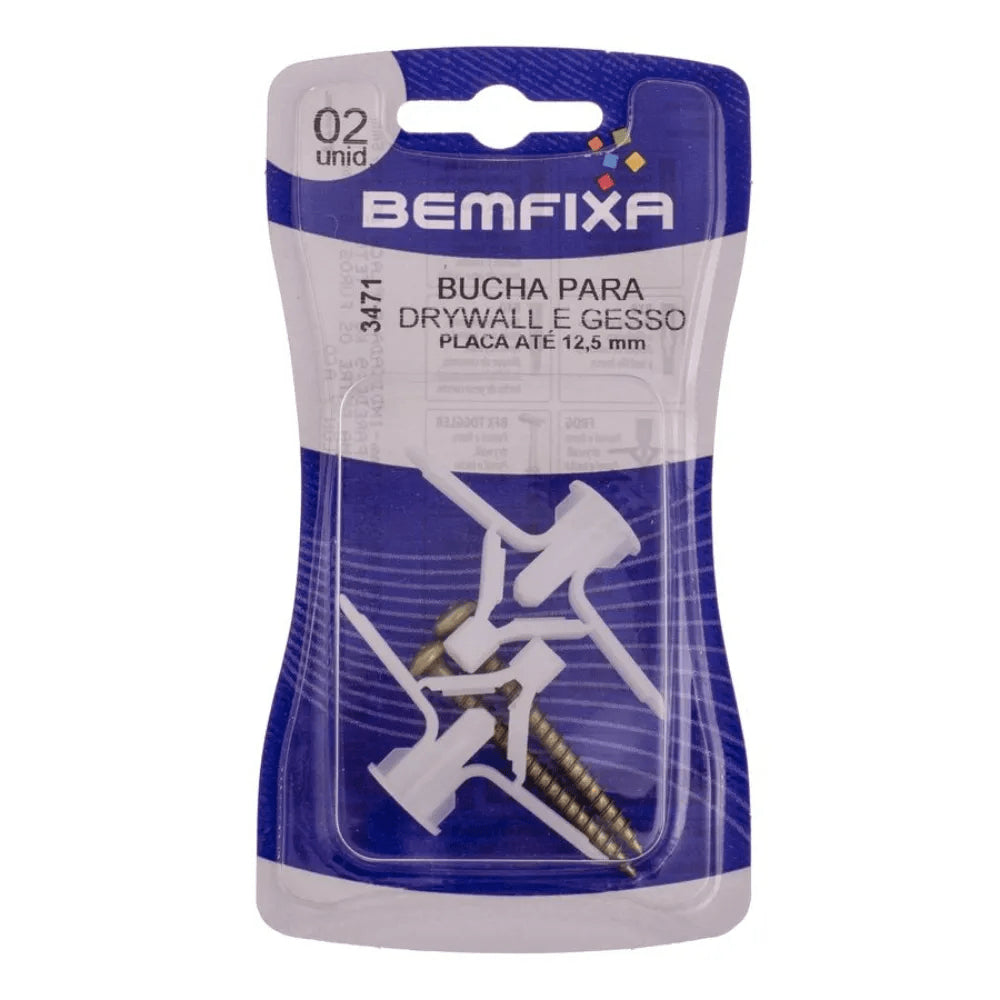 Bucha Frog+Parafuso Aglomer. 4,5x45mm Cartela BemFixa