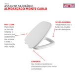 Assento Tampa Bacia Monte Carlo Deca Branco Almofadado Astra - Thony Ferragem