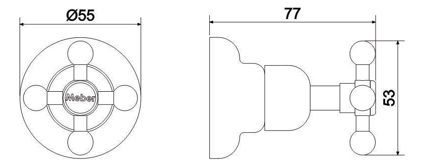 Acabamento Cromado C21 1/2" - 3/4" - 1" Meber