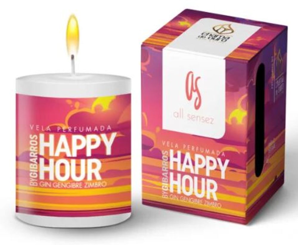 Vela Aromática 60g Happy Hour By Gi Barros Aroma Relaxante