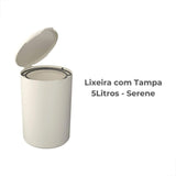 Lixeira Com Tampa 5L Cinza Claro Serene Coza - Thony Ferragem