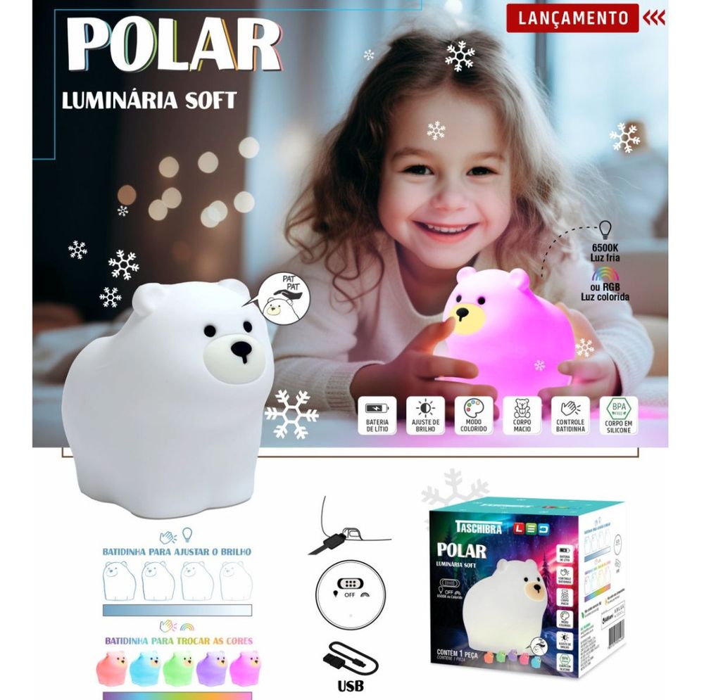 LUMINARIA SOFT LED POLAR 0,5W RECARREGAVEL - Thony Ferragem