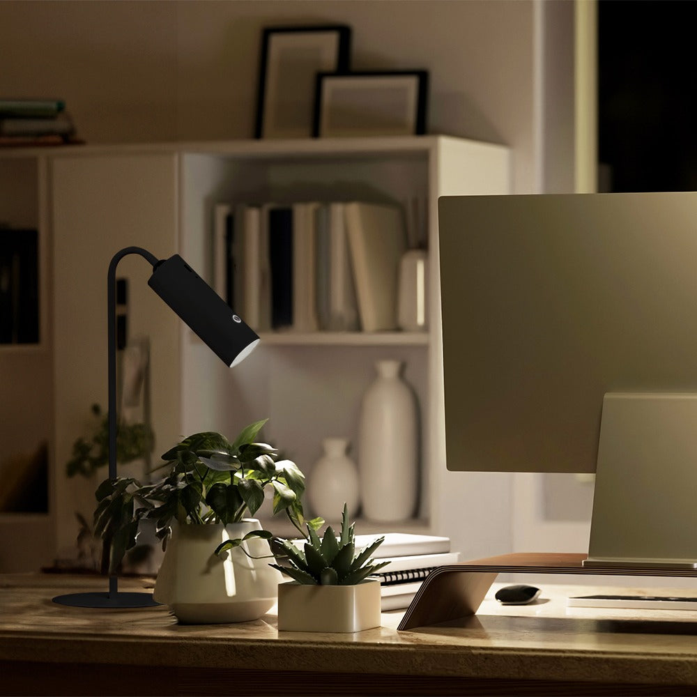 Luminária Mesa Led Ion Recarregável Preto Taschibra - Thony Ferragem