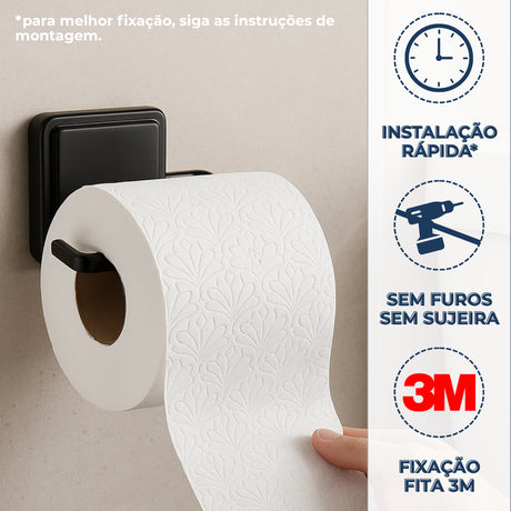 Suporte para Papel Higiênico Preto Fosco Future - Thony Ferragem