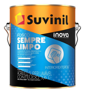 Tinta Acrílica Lavável Sempre Limpo Branco 3,6l Suvinil - Thony Ferragem