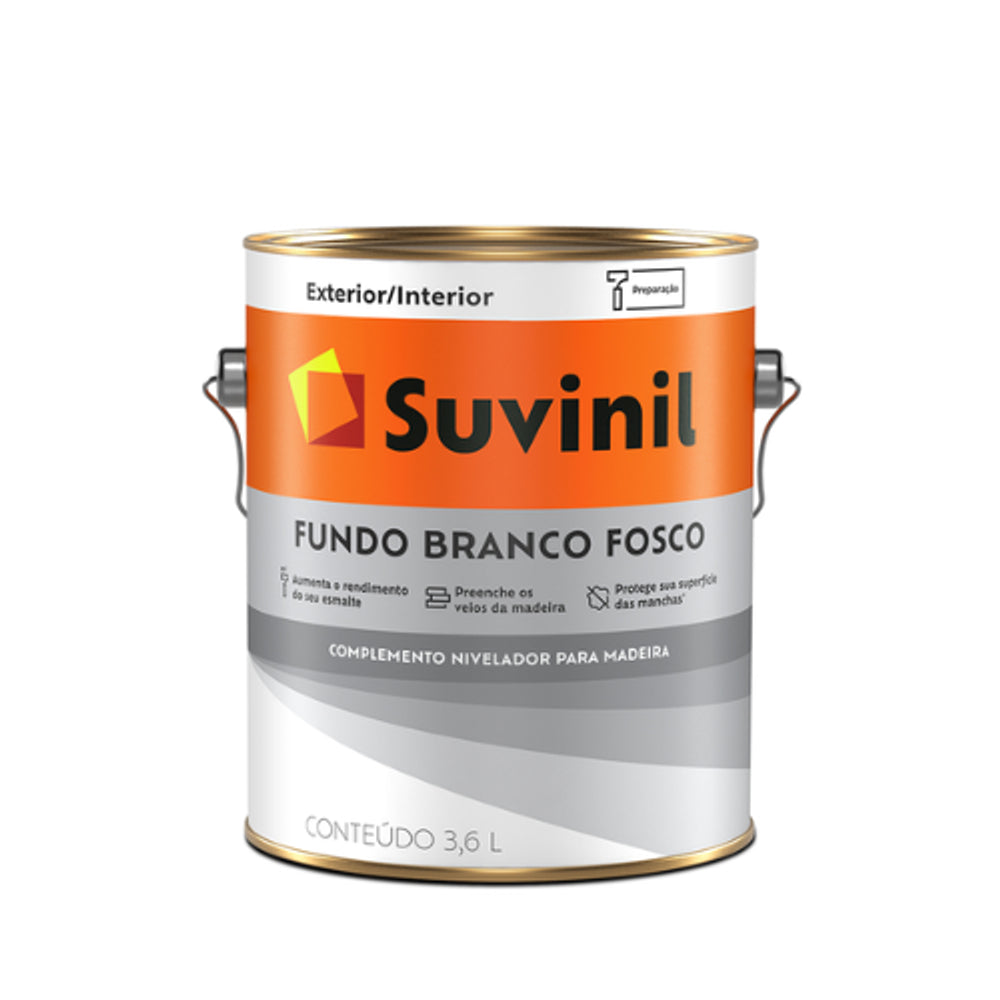 Fundo Branco Fosco Para Madeira 3.6lts Suvinil