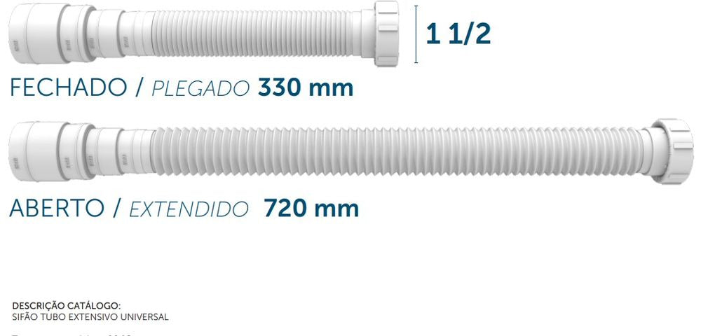 Sifao Tubo Extensivo 70cm Com Porca - Thony Ferragem