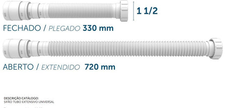 Sifao Tubo Extensivo 70cm Com Porca - Thony Ferragem