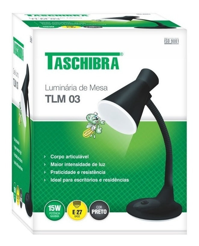 Luminaria Mesa Tlm 03 Preta Taschibra