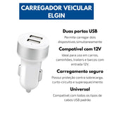 Carregador Veicular 12v Com 2 Saidas Usb Elgin - Thony Ferragem