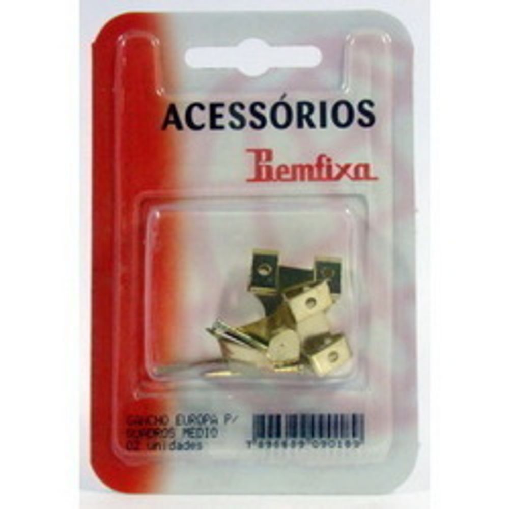 Cartela Gancho Europa P/ Quadro Medio C/ 2pc BemFixa - Thony Ferragem