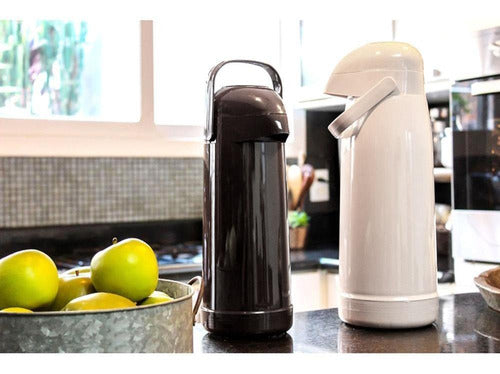 Garrafa Térmica De Vidro 1l Preta  Magic Pump Termolar - Thony Ferragem