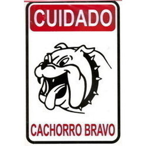 Placa Cuidado Cachorro Bravo 20x30cm - Thony Ferragem
