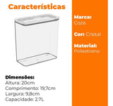 Pote Hermético Modo Capacidade 2,7l Retangular Coza - Thony Ferragem