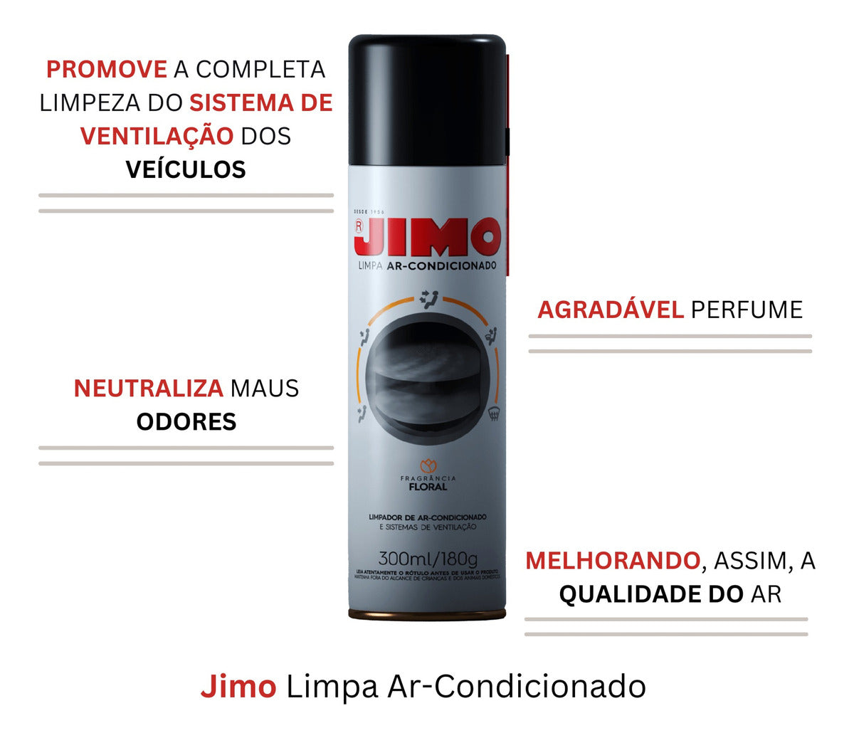 Limpa Ar-Condicionado Aerossol 300ml Jimo