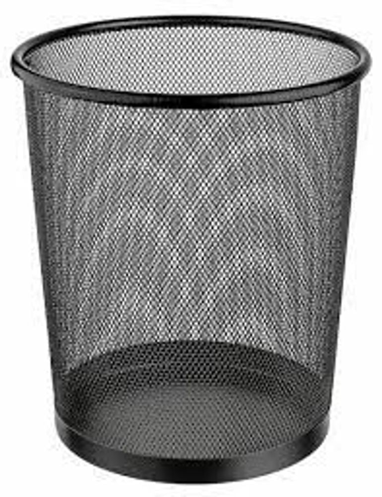 Lixeira Metal Redonda Preta  8,5l Ordene