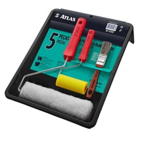 Kit De Pintura 5 Pecas Bandeja Preta Atlas - Thony Ferragem