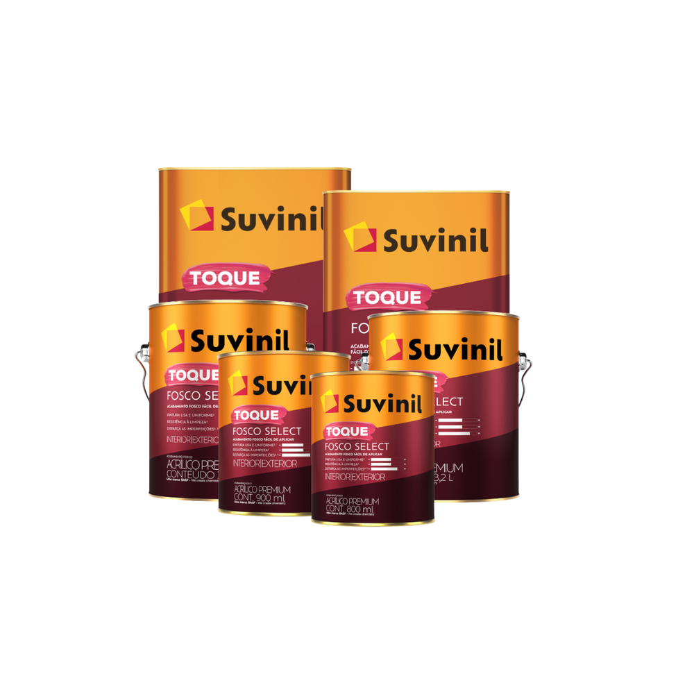 Tinta Acrílica Toque Fosco Select Branco 900ml Suvinil - Thony Ferragem
