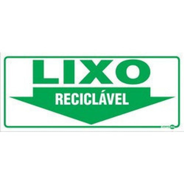 Placa Lixo Reciclavel 13x30cm - Thony Ferragem