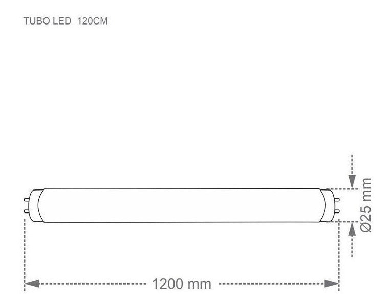 Lampada Led Tubular T8 120cm 6500k 20w G13 Taschibra - Thony Ferragem