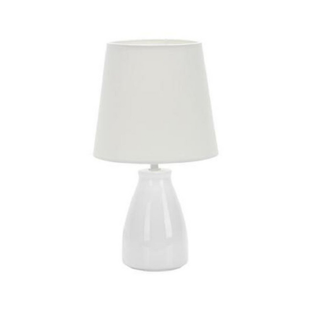 Abajur Ceramica Pottery E27 37cm Branco Taschibra - Thony Ferragem