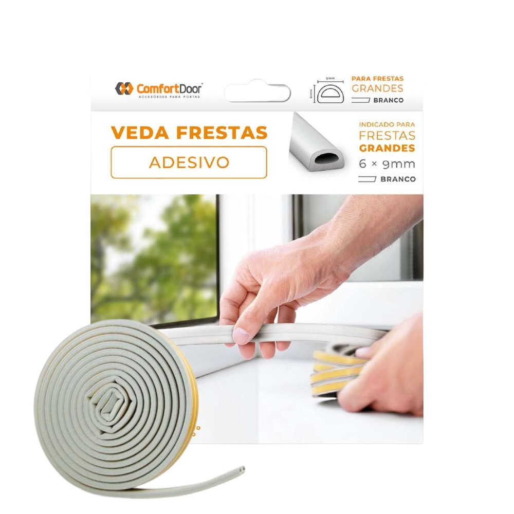 Veda Frestas Adesivo 6m 6mm Branco Comfortdoor - Thony Ferragem