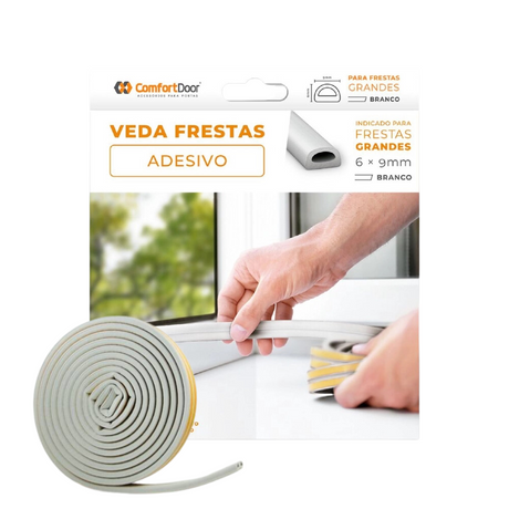Veda Frestas Adesivo 6m 6mm Branco Comfortdoor - Thony Ferragem