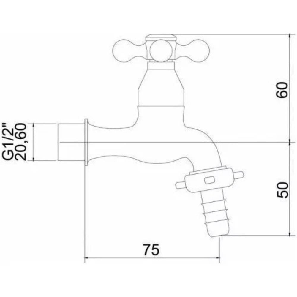 Torneira De Parede Jardim 1128a  C21 1/2" - Thony Ferragem