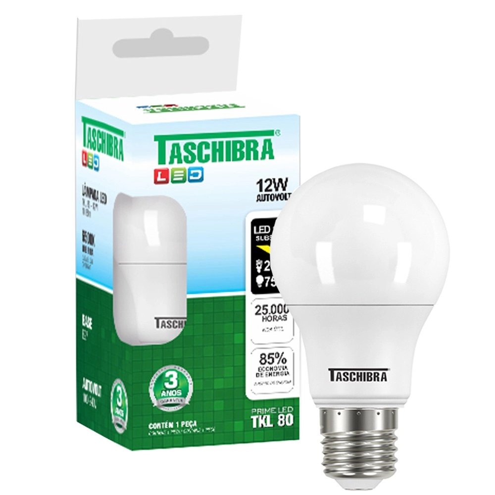 Lampada Led Bulbo Tkl 80 12w 6500k Taschibra - Thony Ferragem
