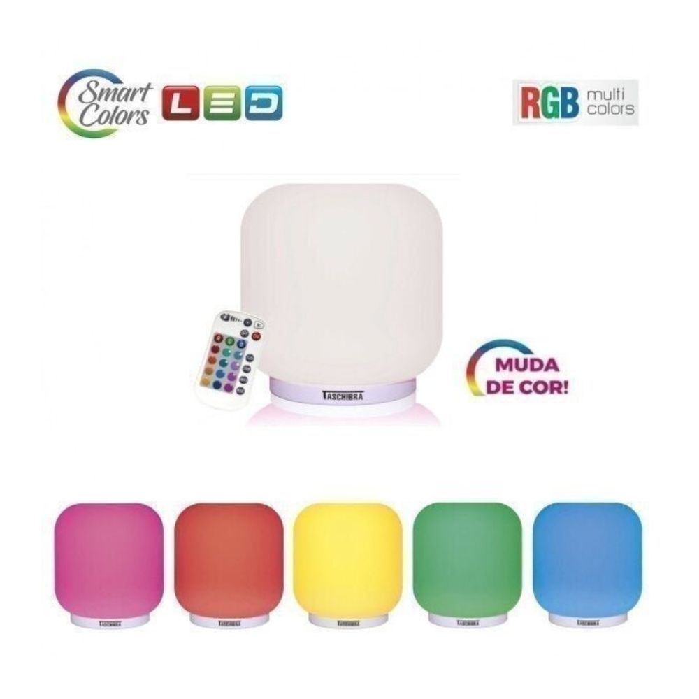 Luminária Mesa Led Jujuba C/controle Rgb 8w Taschibra - Thony Ferragem