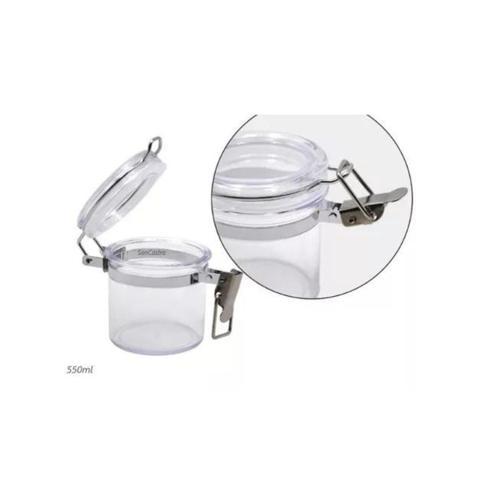 Pote Hermetico Napoli com Presilha 1l Transparente Soprano