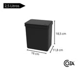 Lixeira Single 2,5L Preto Coza - Thony Ferragem